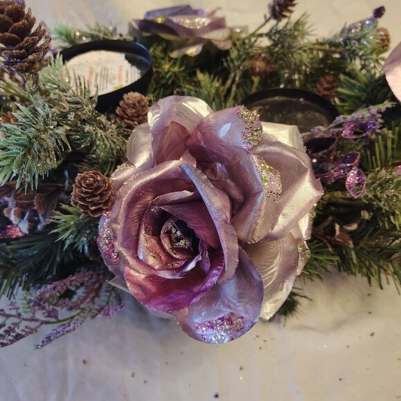 Lot of 3 Purple Decorative Artificial Floral Items - Picture 4 of 13